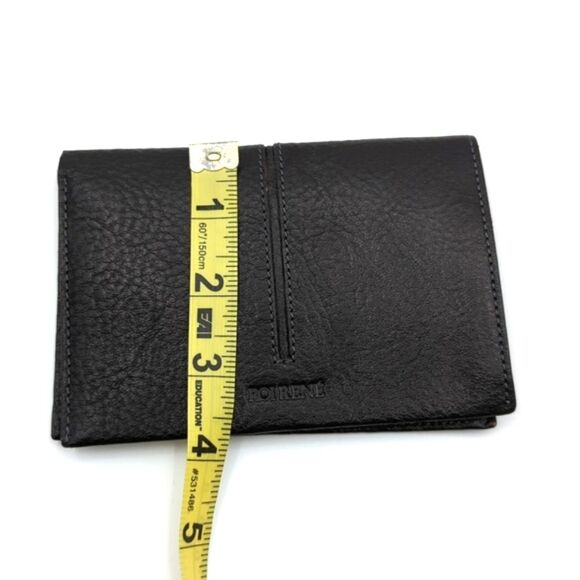 Roi Rene Made in Italy Black Trifold Pebbled Leather Wallet - Picture 7 of 7